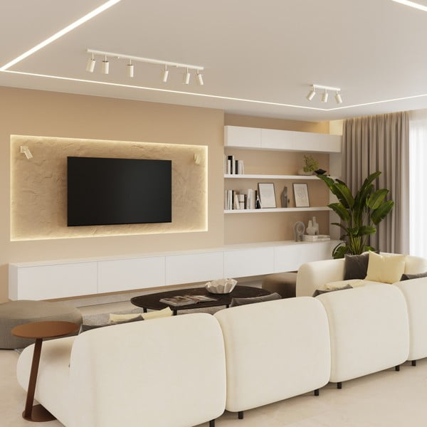 Kreminės spalvos taškinis šviestuvas 8x16 cm Etna – Sollux-image-3