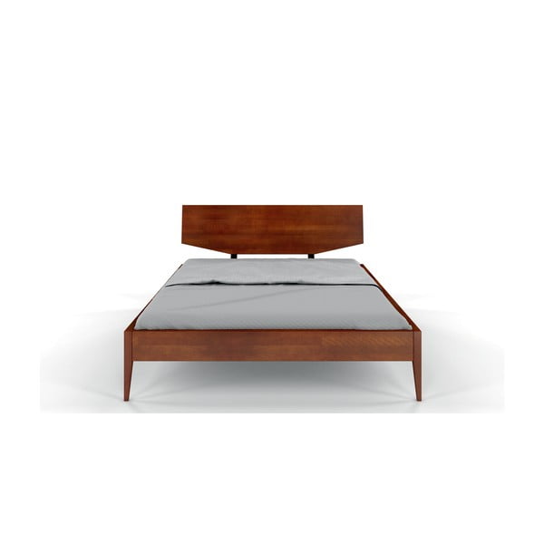 Iš buko masyvo dvigulė lova tamsiai rudos spalvos 200x200 cm Sund – Skandica-image-1