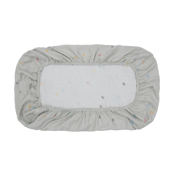 Pilkos spalvos muslino paklodė kūdikiams Kindsgut Dots, 60 x 120 cm-image-4