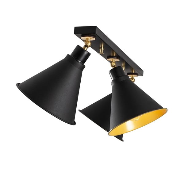 Juodos spalvos/auksinės spalvos lubinis šviestuvas ø 20 cm su metaliniu gaubtu Tramino – Opviq lights-image-2