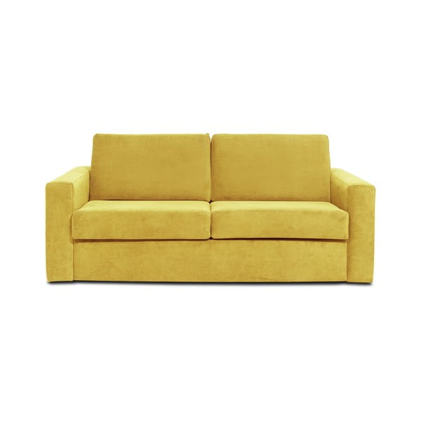 Geltona aksominė sofa-lova Scandic Elbeko