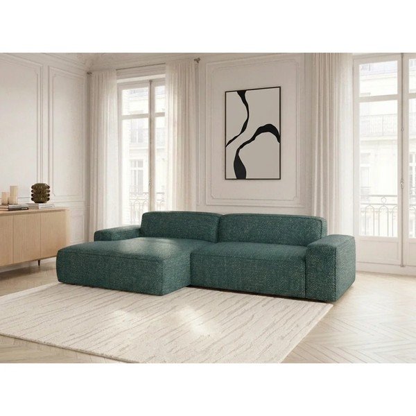 Žalios spalvos sulankstoma/ar elektrisko sēdekļa regulēšanu kampinė sofa (su kairiuoju kampu) Abel – Bobochic Paris-image-2