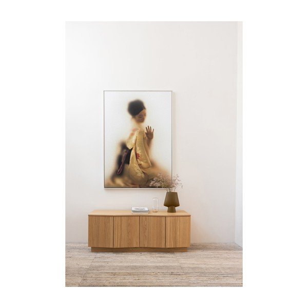 Natūralios spalvos TV spintelė iš ąžuolo masyvo 133x52x45 cm Zuma – WOOOD-image-1