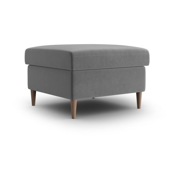 Šviesiai pilkos spalvos iš velveto taburetė Kyoto – Cosmopolitan Design-image-1