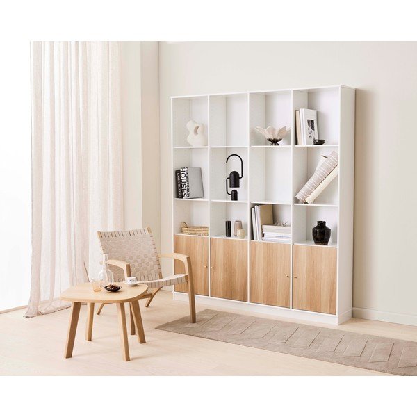 Baltos spalvos ąžuolinė knygų spinta 176x199 cm Mistral - Hammel Furniture-image-1