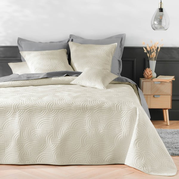 Iš velveto lovatiesė smėlio spalvos 220x240 cm Solange – douceur d'intérieur