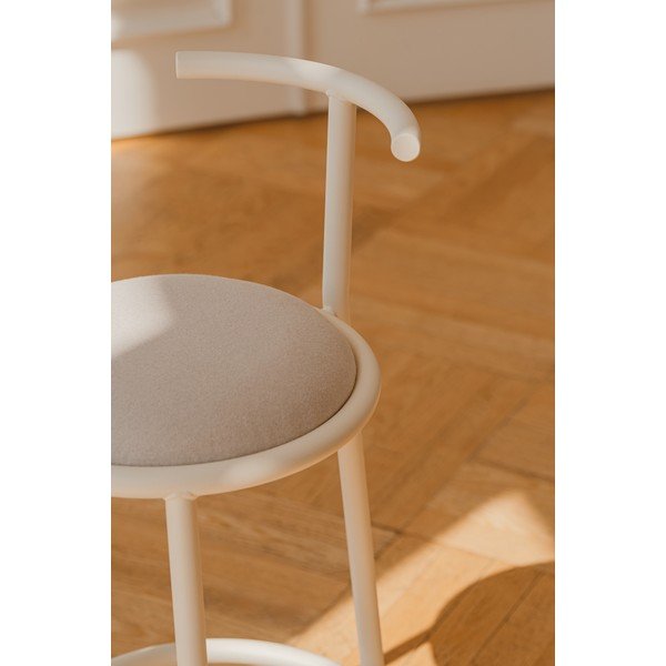 Smėlio spalvos iš metalo baro taburetė (sėdynės aukštis 68 cm) Hogo – noo.ma-image-3