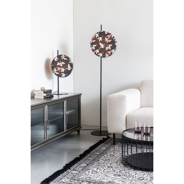 Pastatomas šviestuvas juodos spalvos (aukštis 158 cm) su tekstiliniu gaubtu Jaylee – White Label-image-1