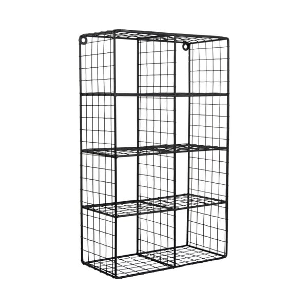 Juodos spalvos iš plieno kelių aukštų sieninė lentyna 30 cm Reja – PT LIVING-image-2