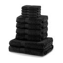 8 mažų ir 2 didelių juodų rankšluosčių rinkinys DecoKing Marina Black