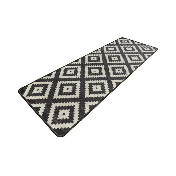 Juodos spalvos virtuvės kilimas Hanse Home Loop Diamond, 67 x 180 cm-image-1