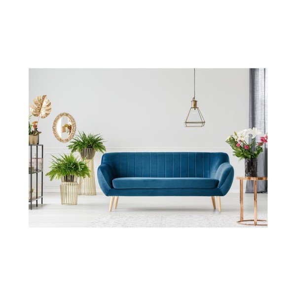 Mėlyna trijų vietų sofa Mazzini Sofas Benito-image-3