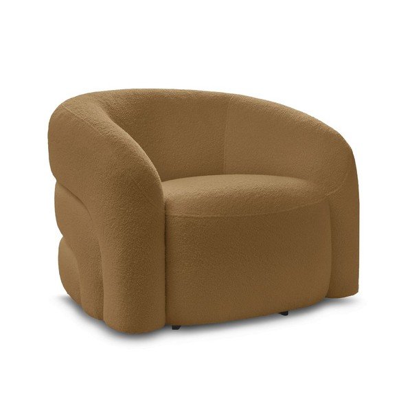 Garstyčių spalvos pasukamas krėslas iš boucle Elina – Bobochic Paris