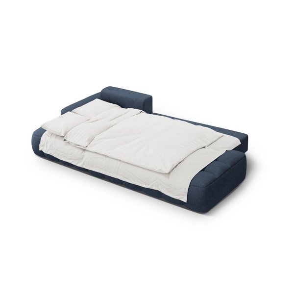 Tamsiai mėlynos spalvos sulankstoma/su sandėliavimo vieta kampinė sofa (su kairiuoju kampu/su gultu) Linz – Cosmopolitan Design-image-4