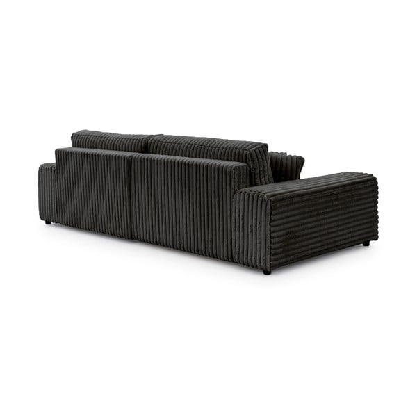 Tamsiai pilkos spalvos iš kordinio velveto sulankstoma/su sandėliavimo vieta kampinė sofa (su dešiniuoju kampu) Sarina – Ropez-image-3