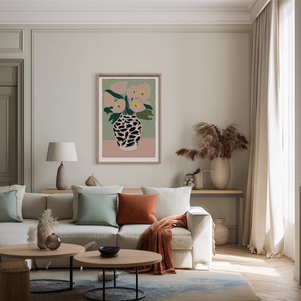 Spausdintas paveikslas su rėmeliu 50x70 cm Spotted Vase – Styler-image-1