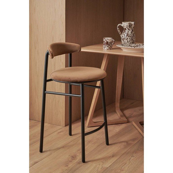 Rudos spalvos iš metalo baro taburetė (sėdynės aukštis 66 cm) Doggi – Ellos Home-image-1