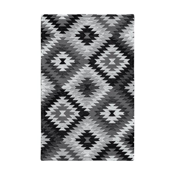 Skalbiamas kilimas juodos spalvos/pilkos spalvos 55x115 cm Avana Nero – Floorita