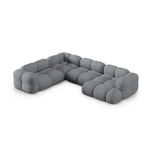 Pilkos spalvos kampinė sofa (su kairiuoju kampu/„U“ formos) Loretto – Cosmopolitan Design-image-2