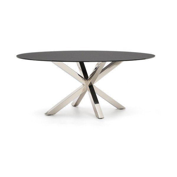 Valgomojo stalas su stikliniu stalviršiu 100x200 cm Argo – Kave Home