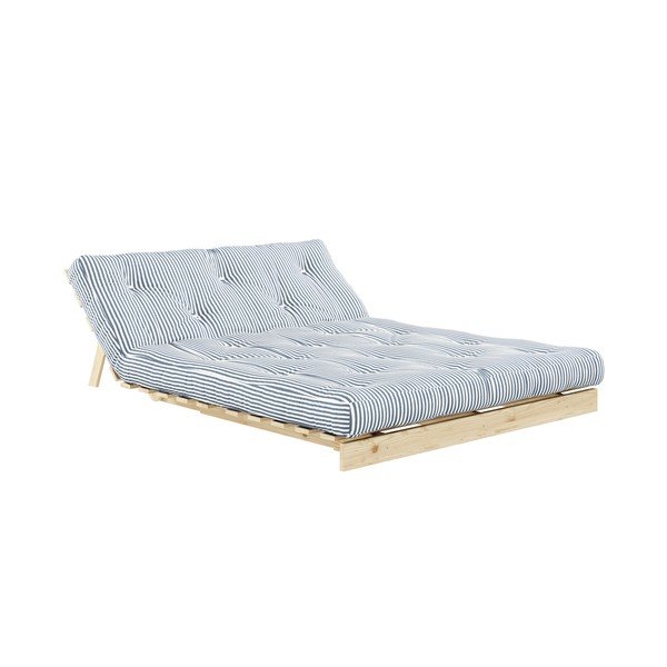 Balta/šviesiai mėlyna sofa lova 140 cm Roots - Karup Design-image-4