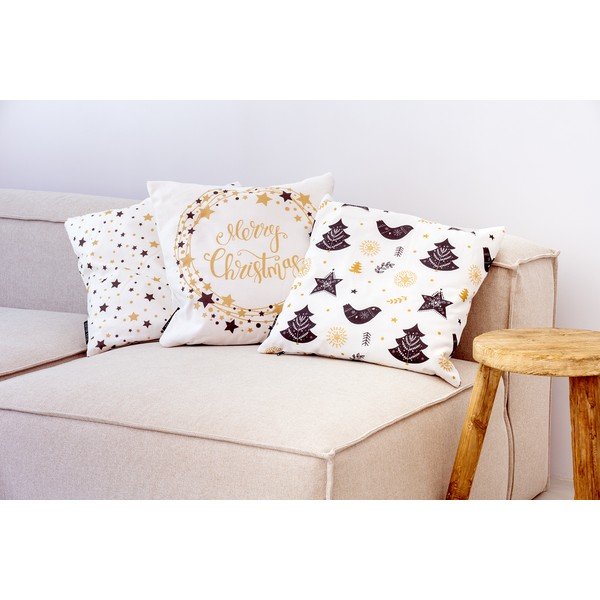 Dekoratyvinis pagalvės užvalkalas su Kalėdų motyvu 45x45 cm Golden Stars – Butter Kings-image-3