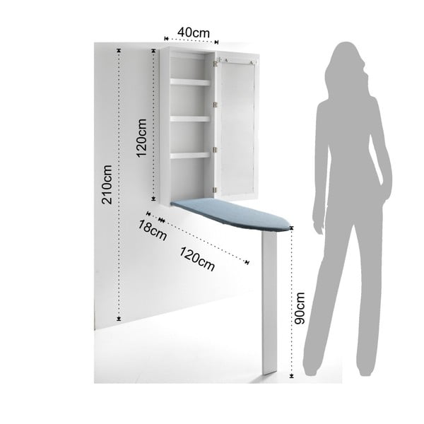 Sieninė lyginimo lenta su veidrodžiu Tomasucci Pratiko-image-3