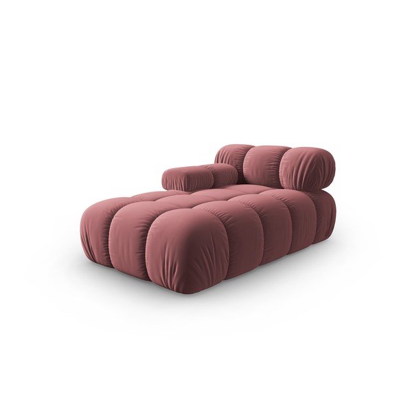 Gultas rožinės spalvos iš velveto (su kairiuoju kampu) Bellis – Micadoni Home-image-3