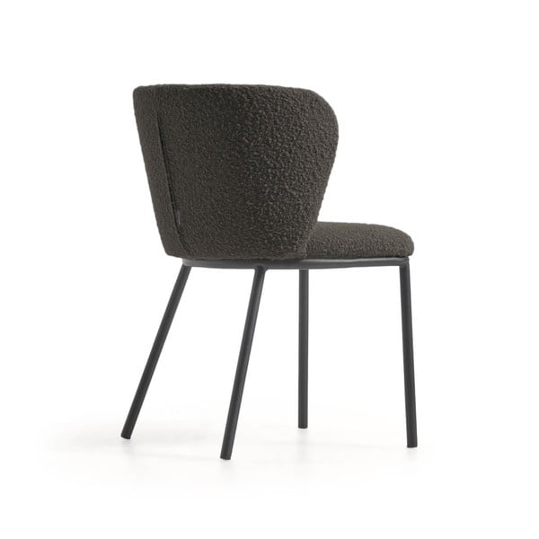 Juodos spalvos iš audinio valgomojo kėdė Ciselia – Kave Home-image-3