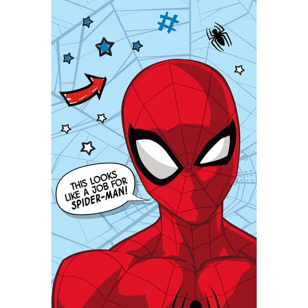 Vaikiškas pledas raudonos spalvos/mėlynos spalvos iš mikropliušo 100x150 cm Spiderman – Jerry Fabrics