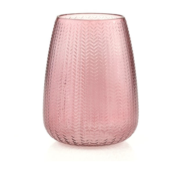 Vaza iš stiklo šviesiai rožinės spalvos (aukštis 24 cm) Sevilla – AmeliaHome