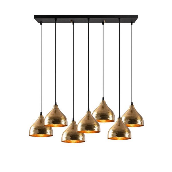 Kabantis šviestuvas juodos spalvos/auksinės spalvos su metaliniu gaubtu Tattoo – Opviq lights-image-2