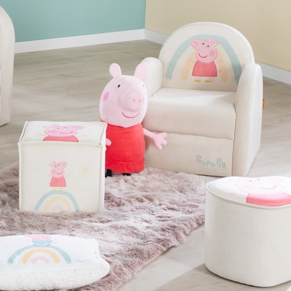 Iš velveto vaikiškas krėslas baltos spalvos Peppa Pig – Roba-image-4