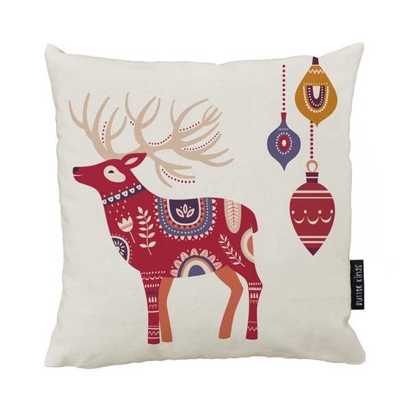 Kalėdinė pagalvėlė su medvilniniu užvalkalu Butter Kings Folk, 45 x 45 cm