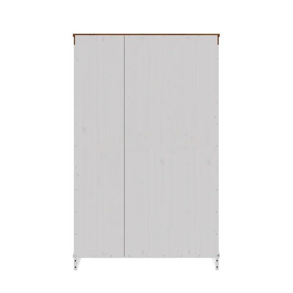 Baltos spalvos/gintarinės spalvos iš pušies masyvo spintelė 74x118x35 cm Anita – Støraa-image-4