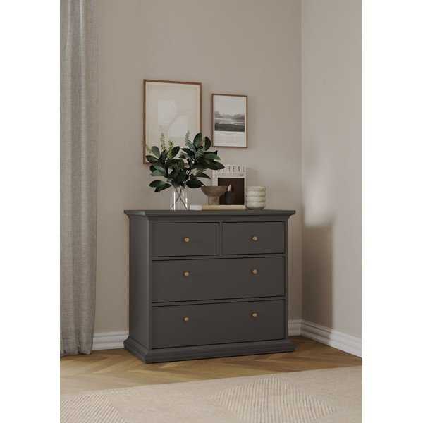 Žema šoninė spintelė pilkos spalvos 96x87 cm Paris – Tvilum-image-1