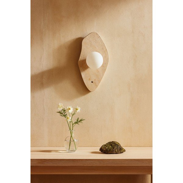 Smėlio spalvos iš akmens sieninė lempa ø 10 cm Hilde – Opviq lights-image-2
