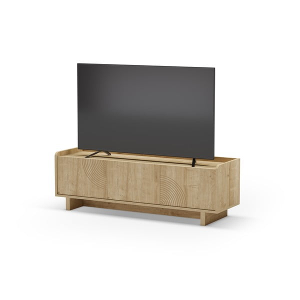 Natūralios spalvos TV spintelė iš ąžuolo 140x45x40 cm Daira – Marckeric-image-3