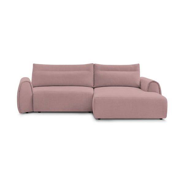 Kampinė sofa šviesiai rožinės spalvos Aden – Bobochic Paris