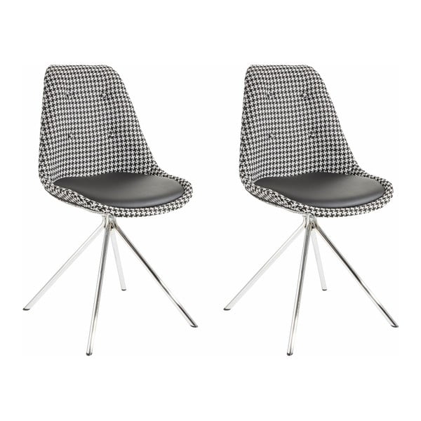 2 juodai baltų valgomojo kėdžių rinkinys "Støraa Dylan