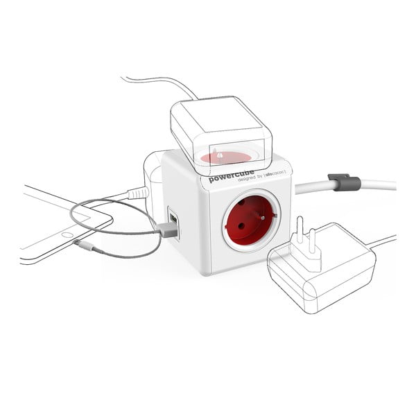 Kištukinis lizdas 13 cm PowerCube Extended USB – Cubenest-image-2