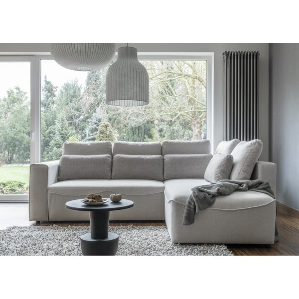 Kreminė kampinė sofa-lova (modulinė) Homely Tommy - Miuform-image-1