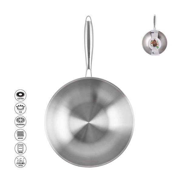 Wok keptuvė iš nerūdijančio plieno ø 30 cm Steela – Orion-image-4