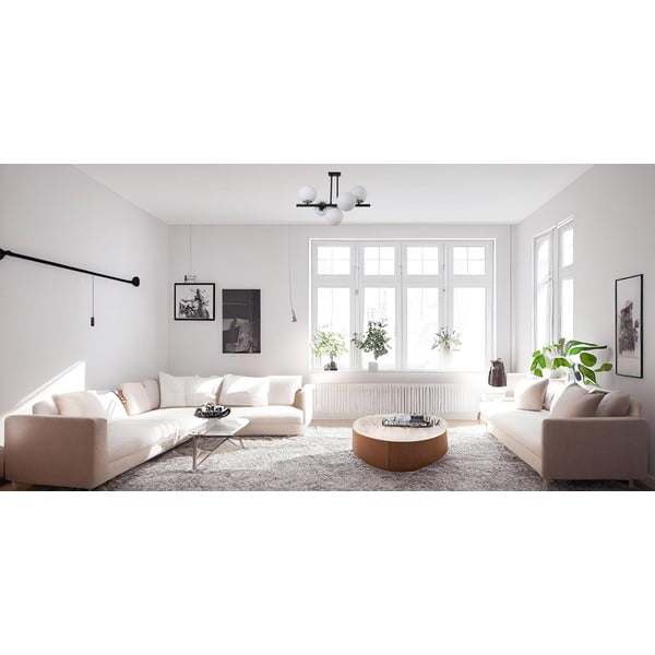 Lubinis šviestuvas baltos spalvos/juodos spalvos ø 15 cm su stiklo gaubtu Sail – Squid Lighting-image-1