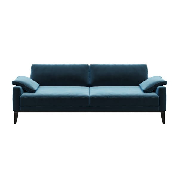 Mėlyna aksominė sofa MESONICA Musso, 211 cm