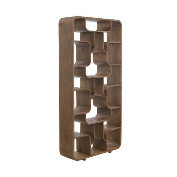 Tamsios natūralios spalvos iš mango masyvo pastatoma lentyna 100x200x30 cm Labare – Light & Living
