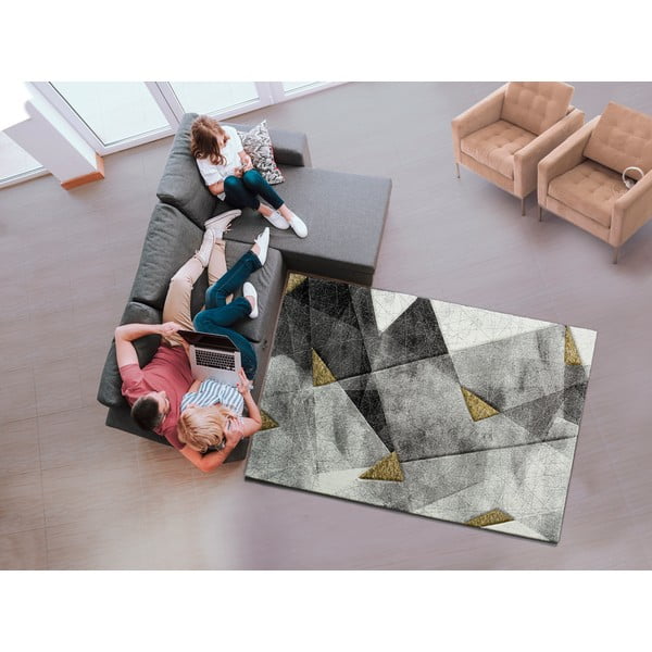 Pilkos ir geltonos spalvos kilimas Bianca Grey, 140 x 200 cm-image-1