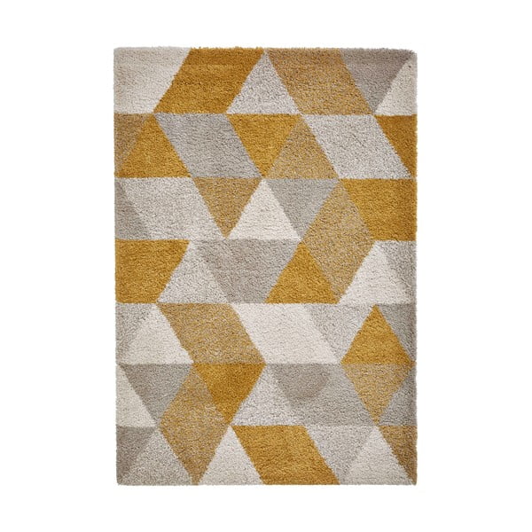 Geltonos ir smėlio spalvos kilimas Think Rugs Royal Nomadic Angles, 120 x 170 cm