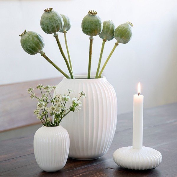 Balta porcelianinė žvakidė Kähler Design Hammershoi, ⌀ 11,5 cm-image-1