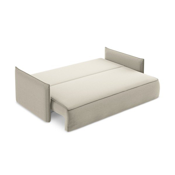 Smėlio spalvos iš velveto sulankstoma/su sandėliavimo vieta sofa 225 cm Hula – Makamii-image-4